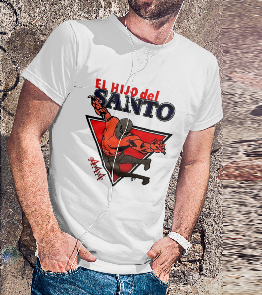 El Hijo Del Santo AAA Lucha Libre Wrestler In Red Triangle T-Shirt