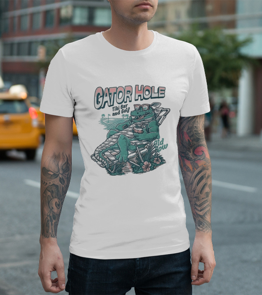 Gator Hole Tibi Bar Golf Crocodile Relax T-Shirt