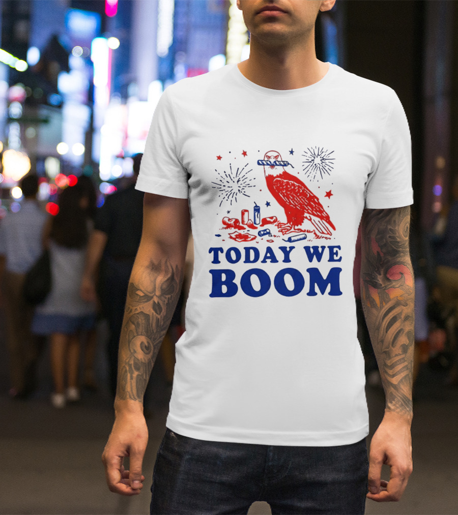 Today We Boom Bald Eagle Fireworks Celebration T-Shirt