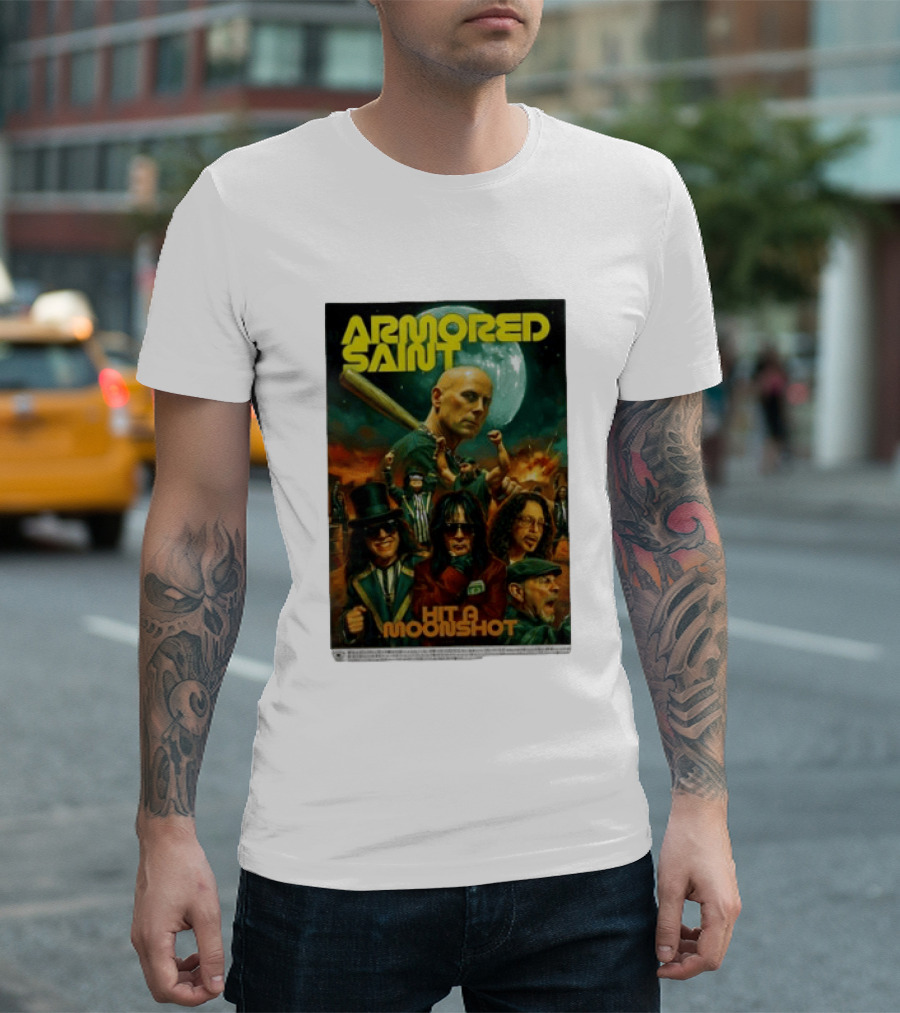 Armored Saint Hit A Moonshot Heavy Metal Band T-Shirt