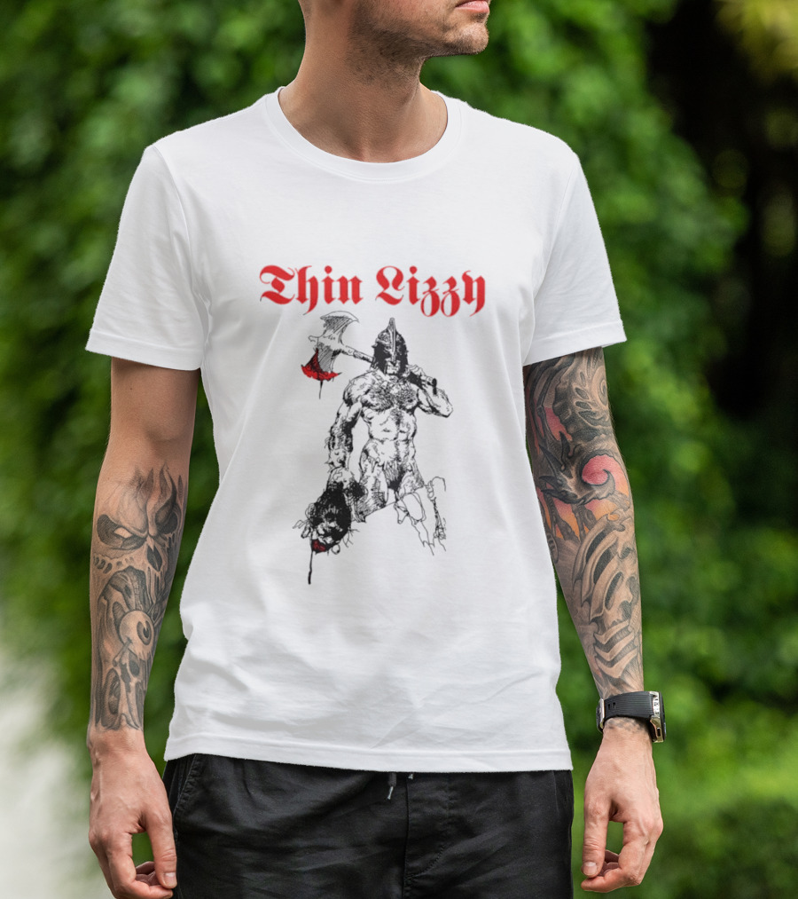 Thin Lizzy Blood Will Spill Warrior Axe T-Shirt