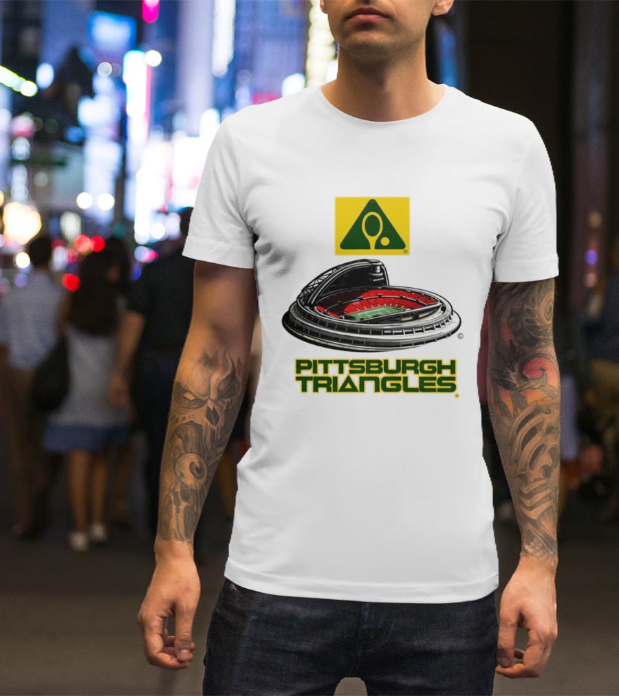 Pittsburgh Triangles Civic Arena Tennis Logo Roof Open T-Shirt