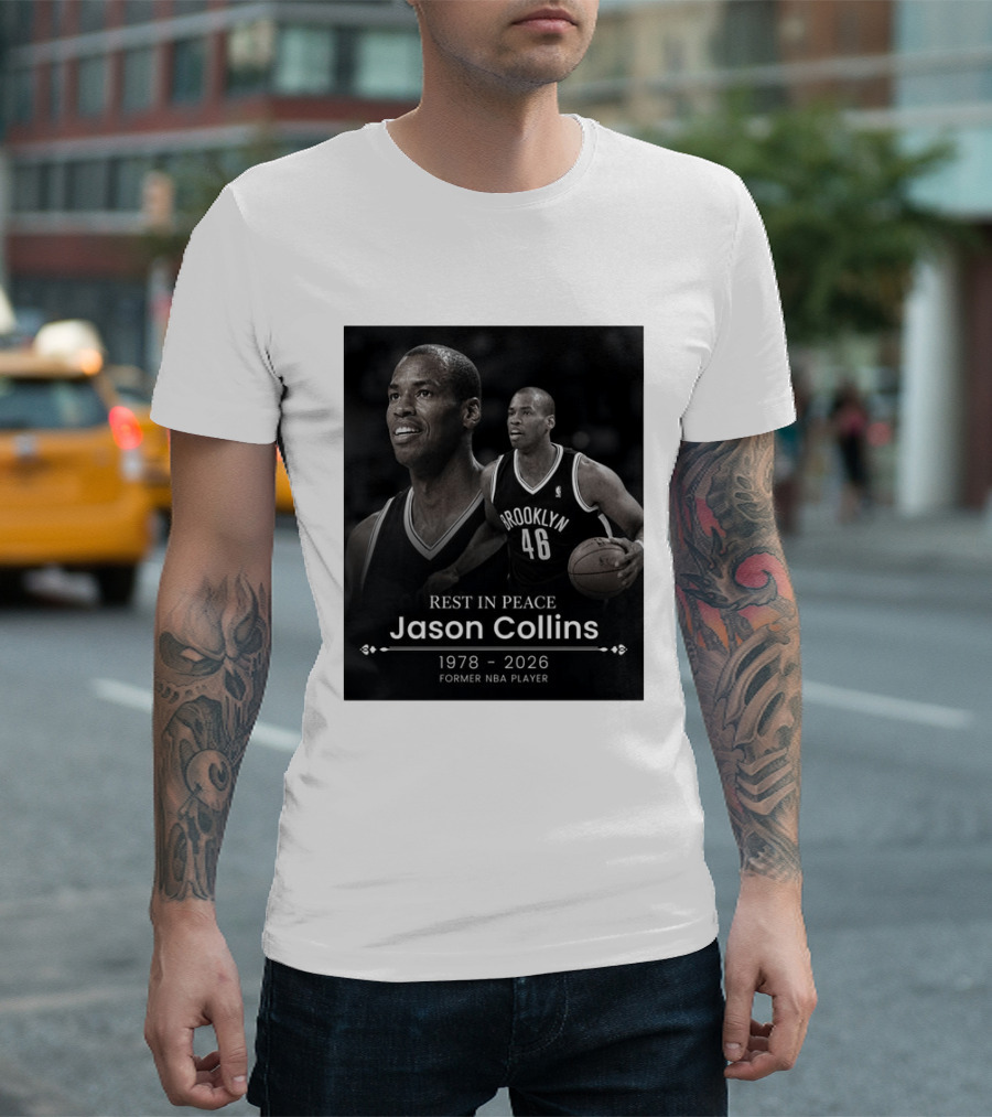 Rest In Peace Jason Collins 1978 2026 Brooklyn 46 Former NBA Player T-Shirt