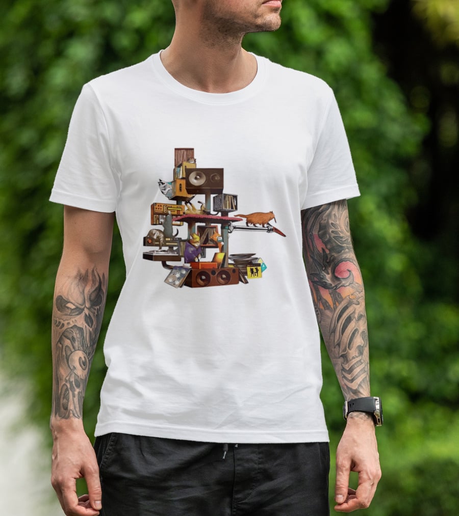 Cats Jamming With Crates And Music Gear T-Shirt