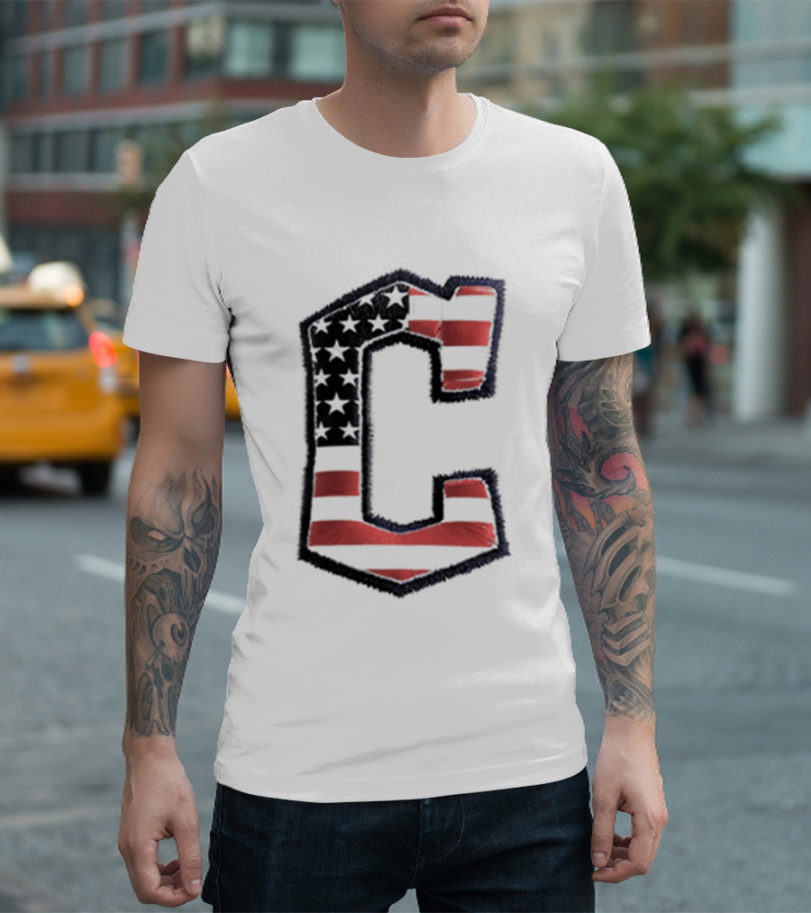 Cleveland Guardians American Flag Hat 2026 Patriotic Giveaway T-Shirt
