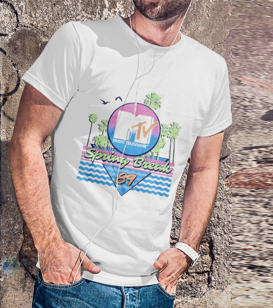 MTV Spring Break 89 Retro Vibe Palm Trees Vintage Aesthetic T-Shirt