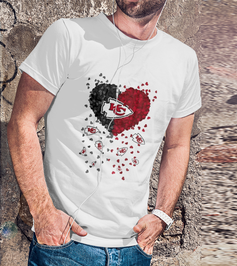 Heart KC Red Black 2026 Kansas City Chiefs Football T-Shirt