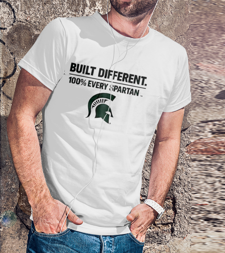 Built Different 100% Every Spartan Msu Helmet T-Shirt