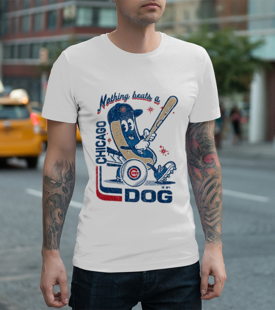 Chicago Cubs Hot Dog Nothing Beats A Chicago Dog T-Shirt