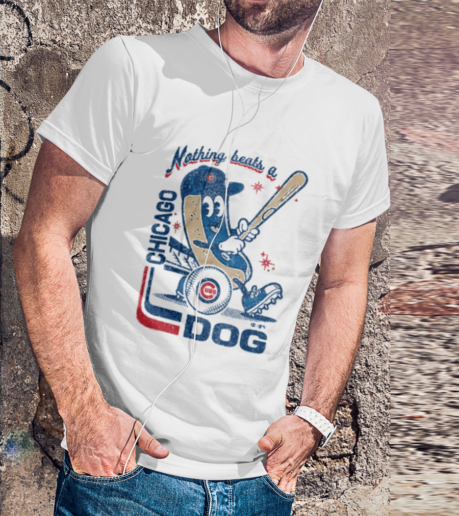 Chicago Cubs Hot Dog Nothing Beats A Chicago Dog T-Shirt
