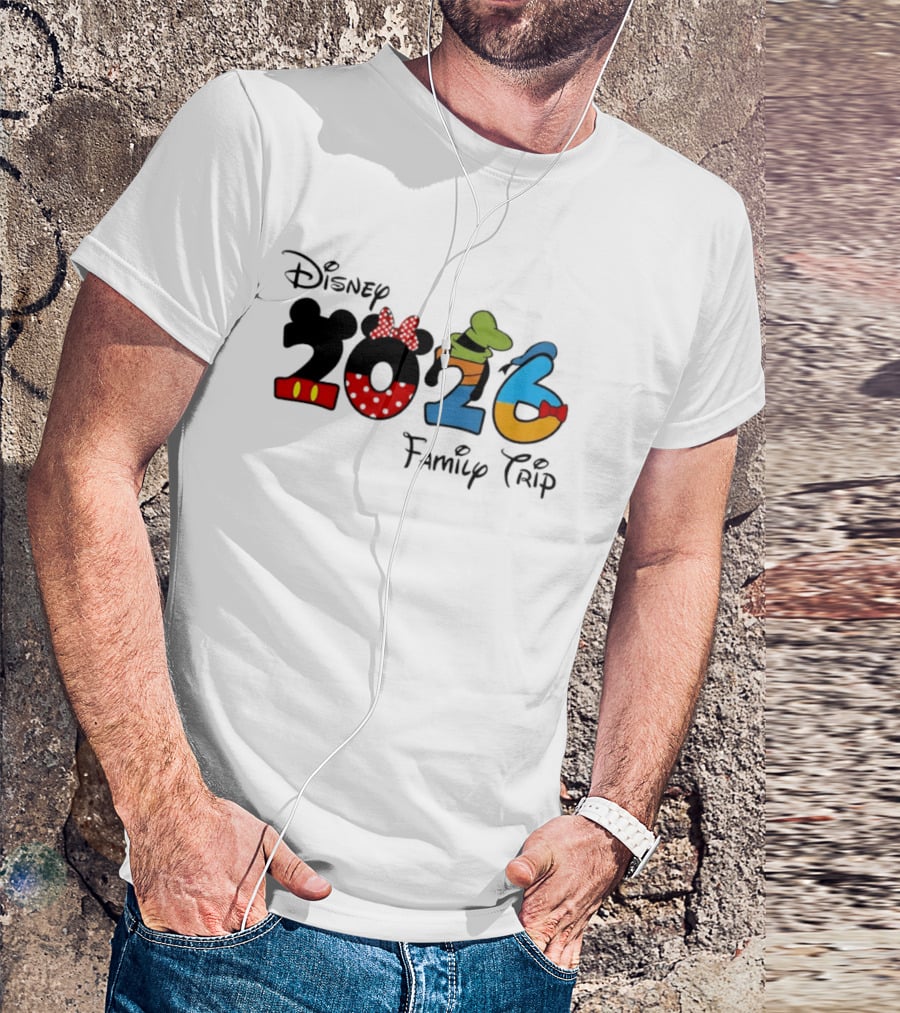 Disney 2026 Family Trip Mickey Minnie Goofy Donald T-Shirt