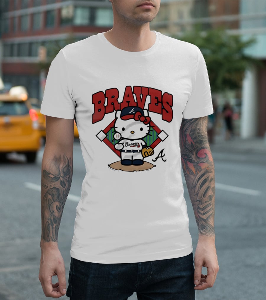 Hello Kitty Braves Baseball Collaboration With Atlanta Braves T-Shirt