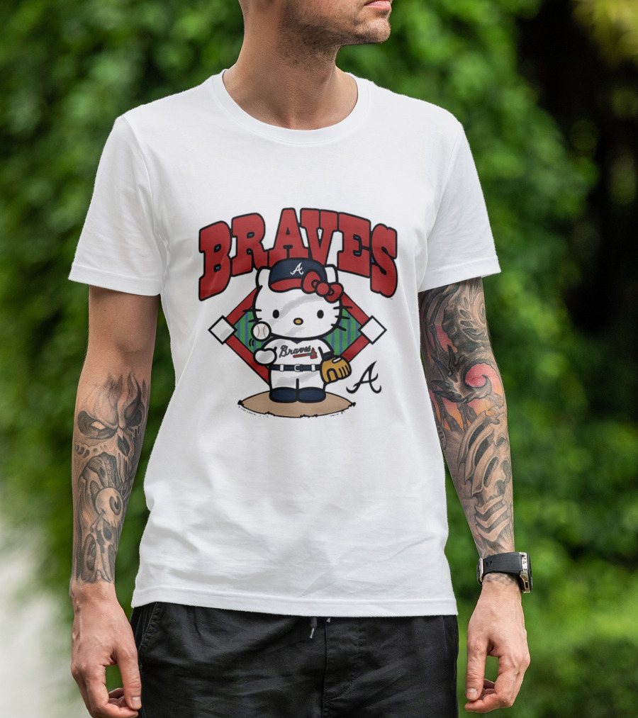Hello Kitty Braves Baseball Collaboration With Atlanta Braves T-Shirt