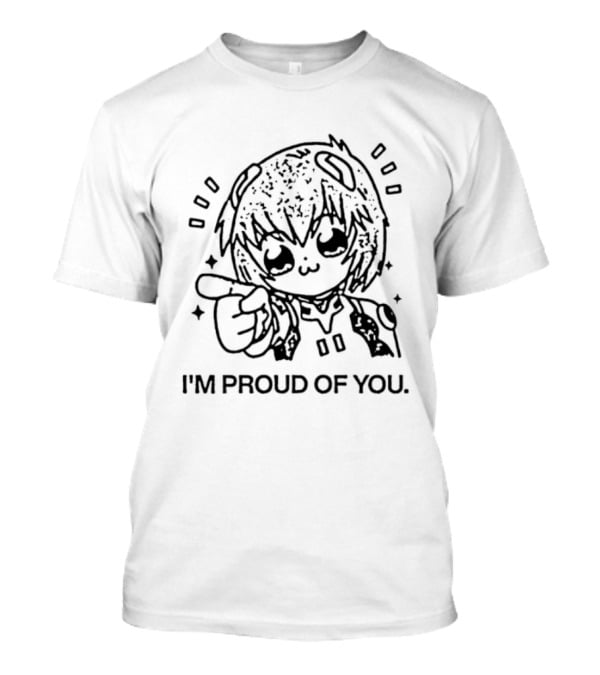 Rei Ayanami I'm Proud Of You Cute Anime Style Art With Finger Pointing T-Shirt