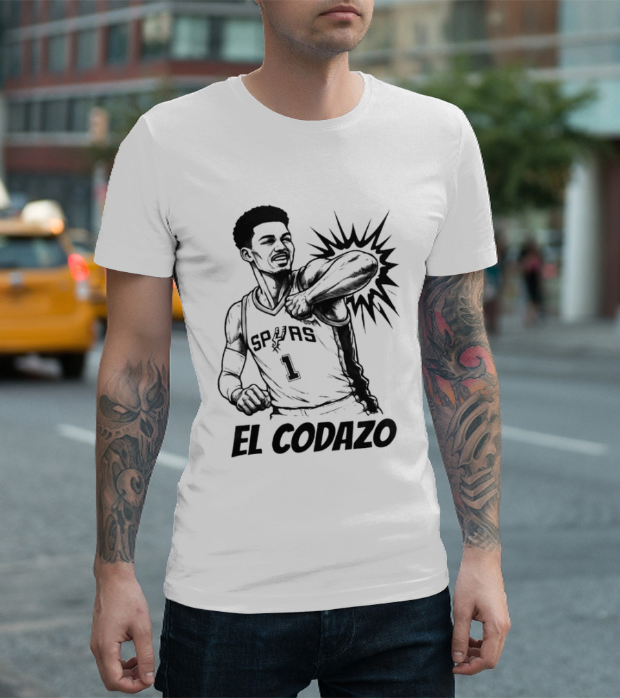 Victor Wembanyama Spurs Number One El Codazo Sketch T-Shirt