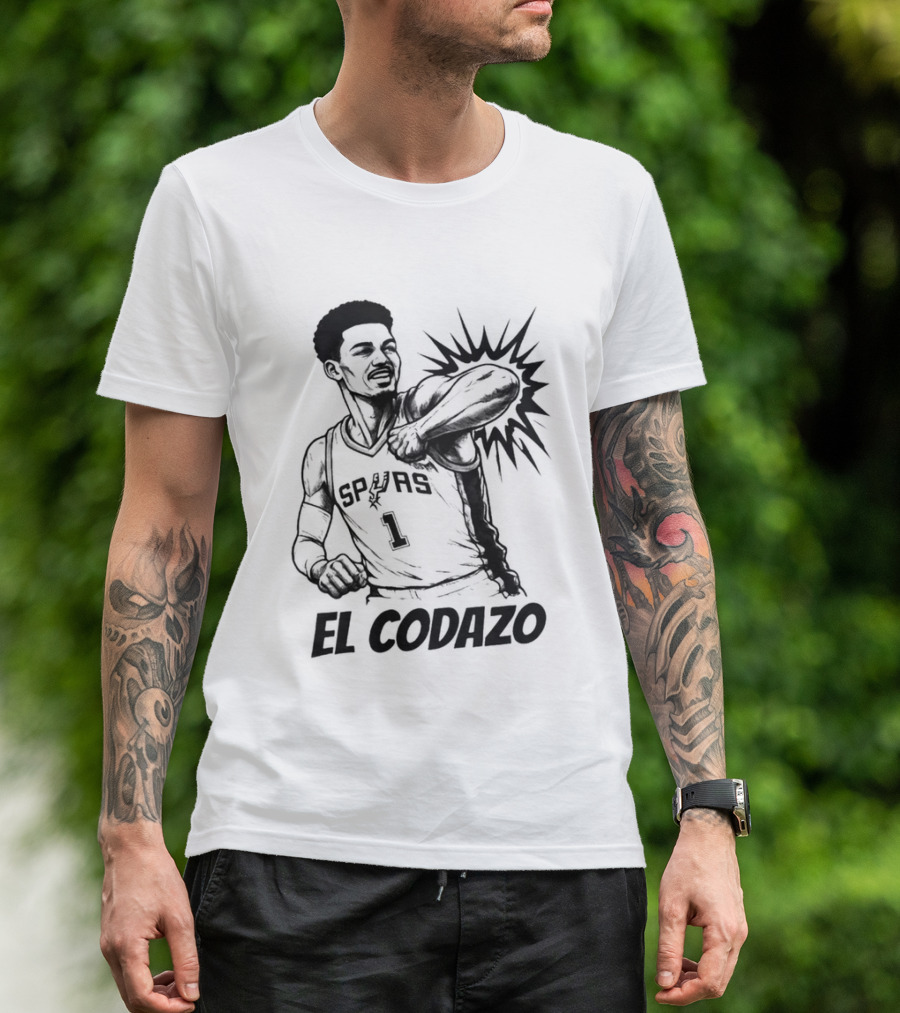 Victor Wembanyama Spurs Number One El Codazo Sketch T-Shirt