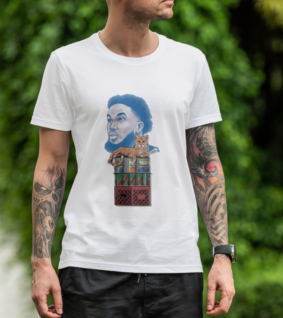 Karl Anthony Towns New York Knicks Bodega Cat And Paint Cans T-Shirt