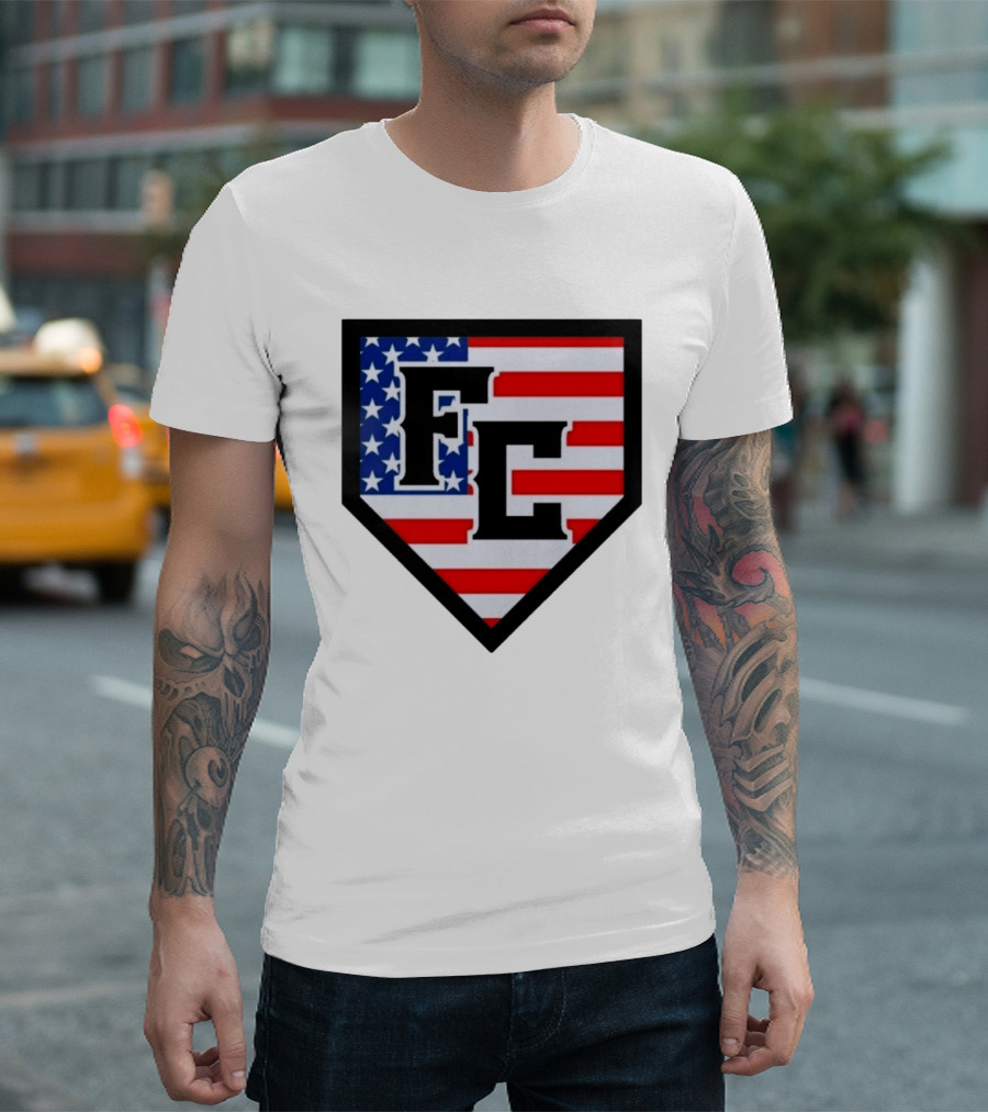 FC Patriotic Home Plate USA Flag White Regular 5000 T-Shirt