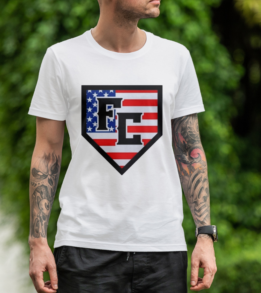 FC Patriotic Home Plate USA Flag White Regular 5000 T-Shirt