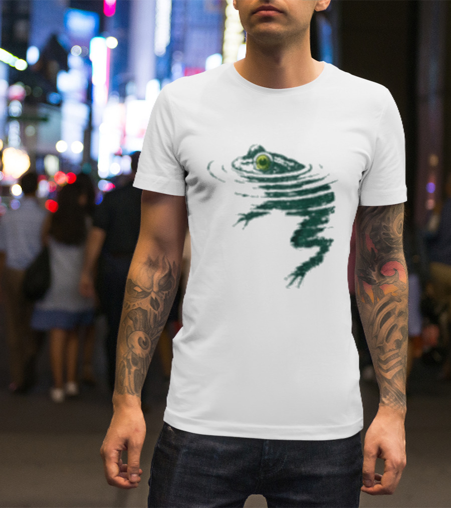 Frog Swimming Ripples In Water T-Shirt