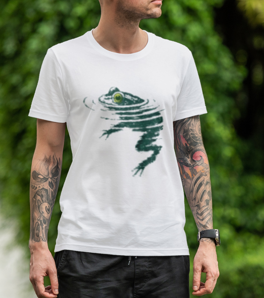 Frog Swimming Ripples In Water T-Shirt