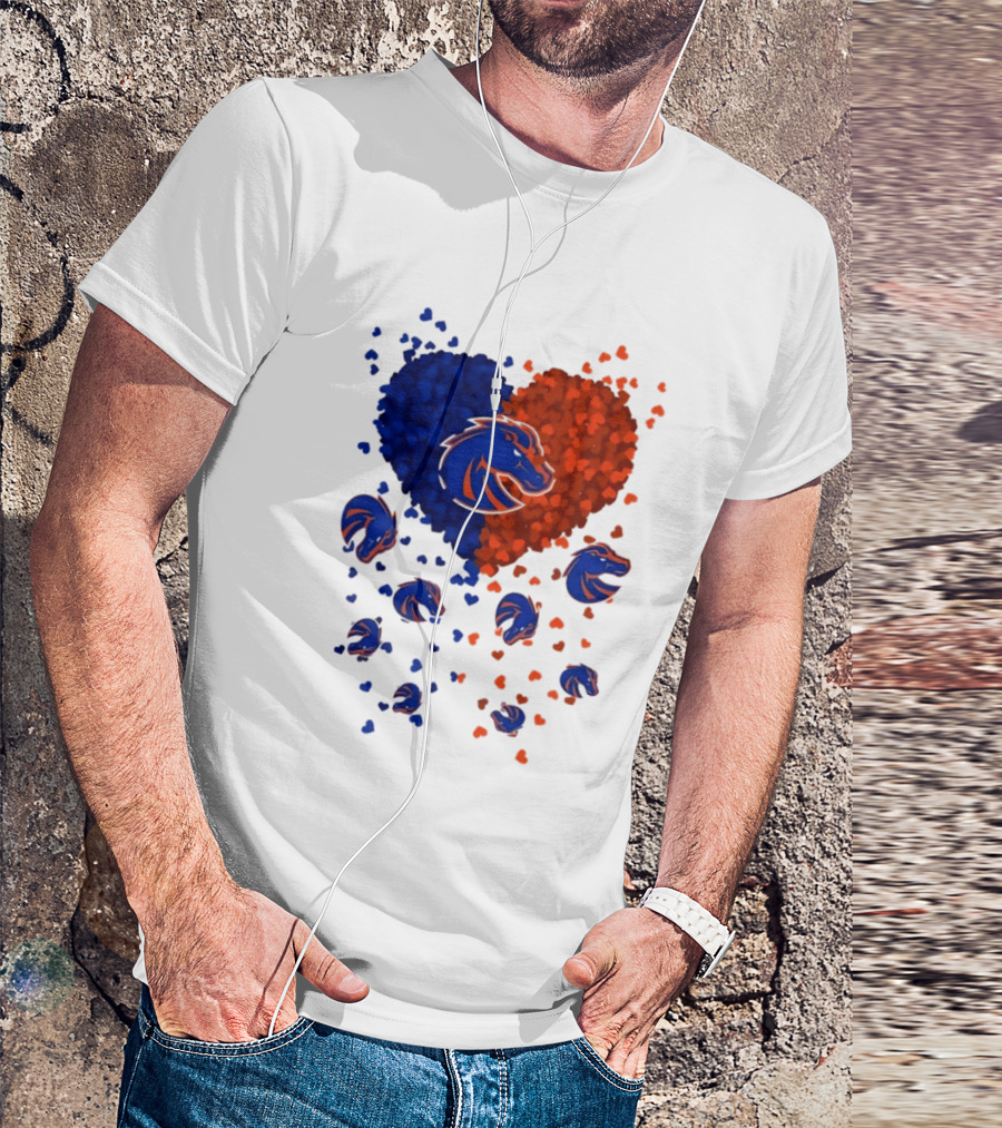 Heart Of Boise State Broncos Football 2026 Blue Orange Passion T-Shirt