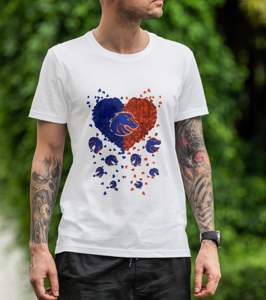 Heart Of Boise State Broncos Football 2026 Blue Orange Passion T-Shirt