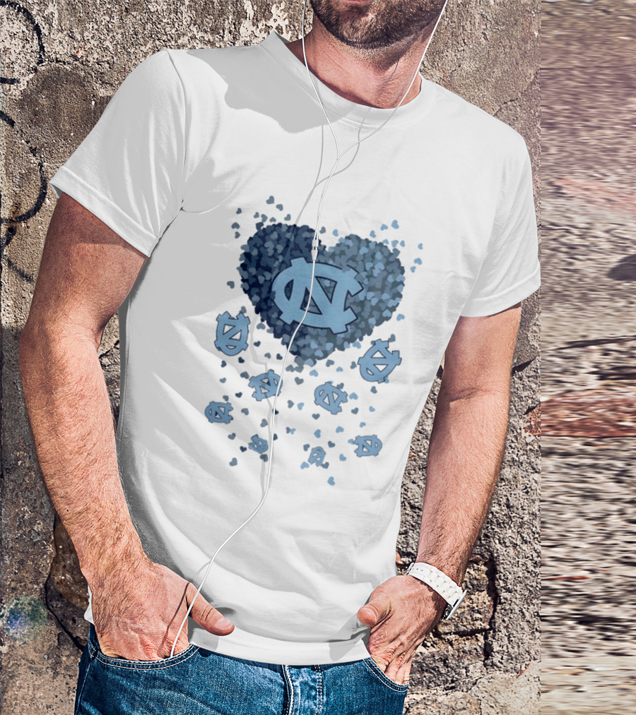 North Carolina Tar Heels Football Heart 2026 T-Shirt