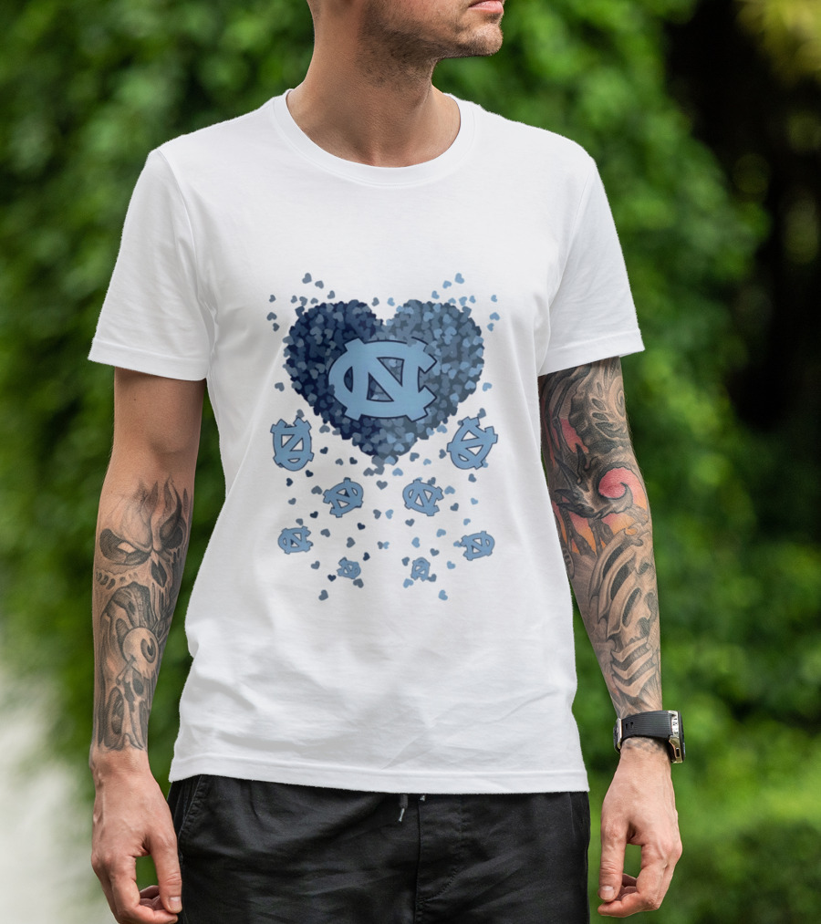 North Carolina Tar Heels Football Heart 2026 T-Shirt