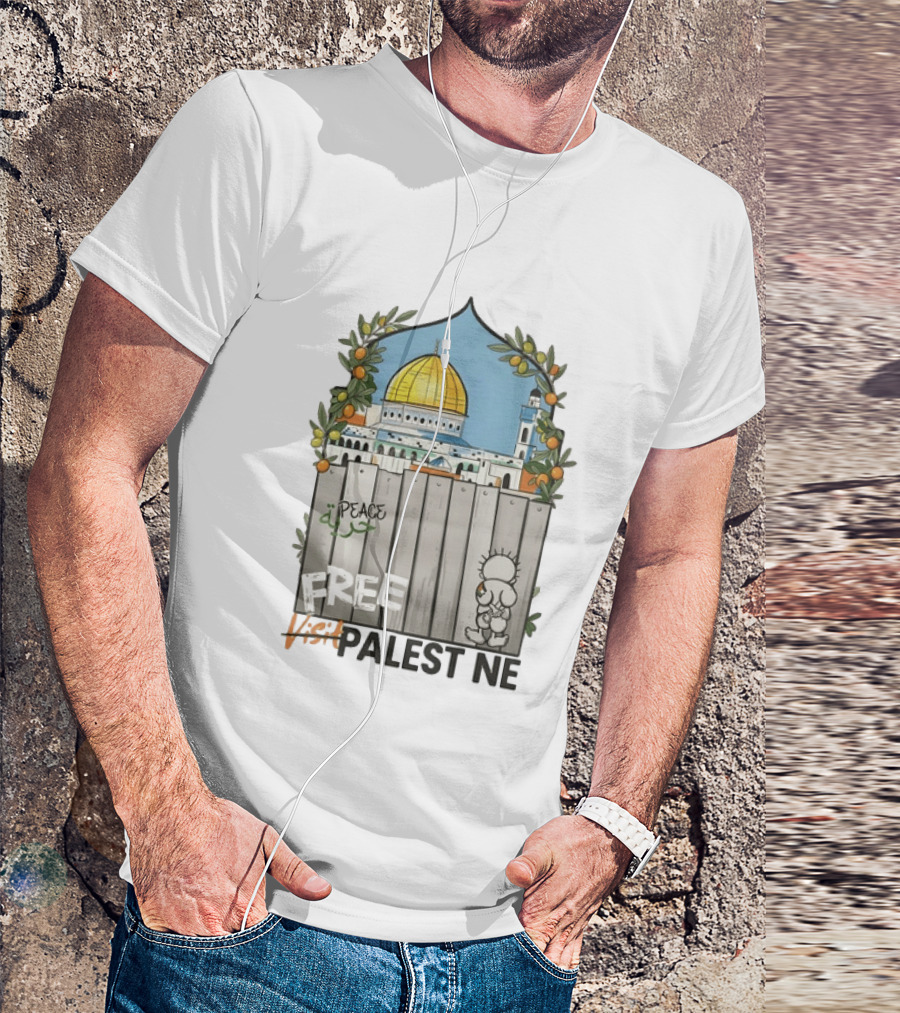 Nakba 78 Free Jerusalem Palestine Peace Symbol Olive Tree Dome T-Shirt