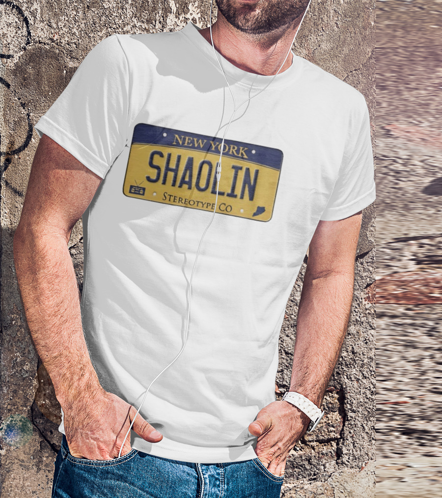 New York Shaolin Stereotype Co Staten Island License Plate T-Shirt