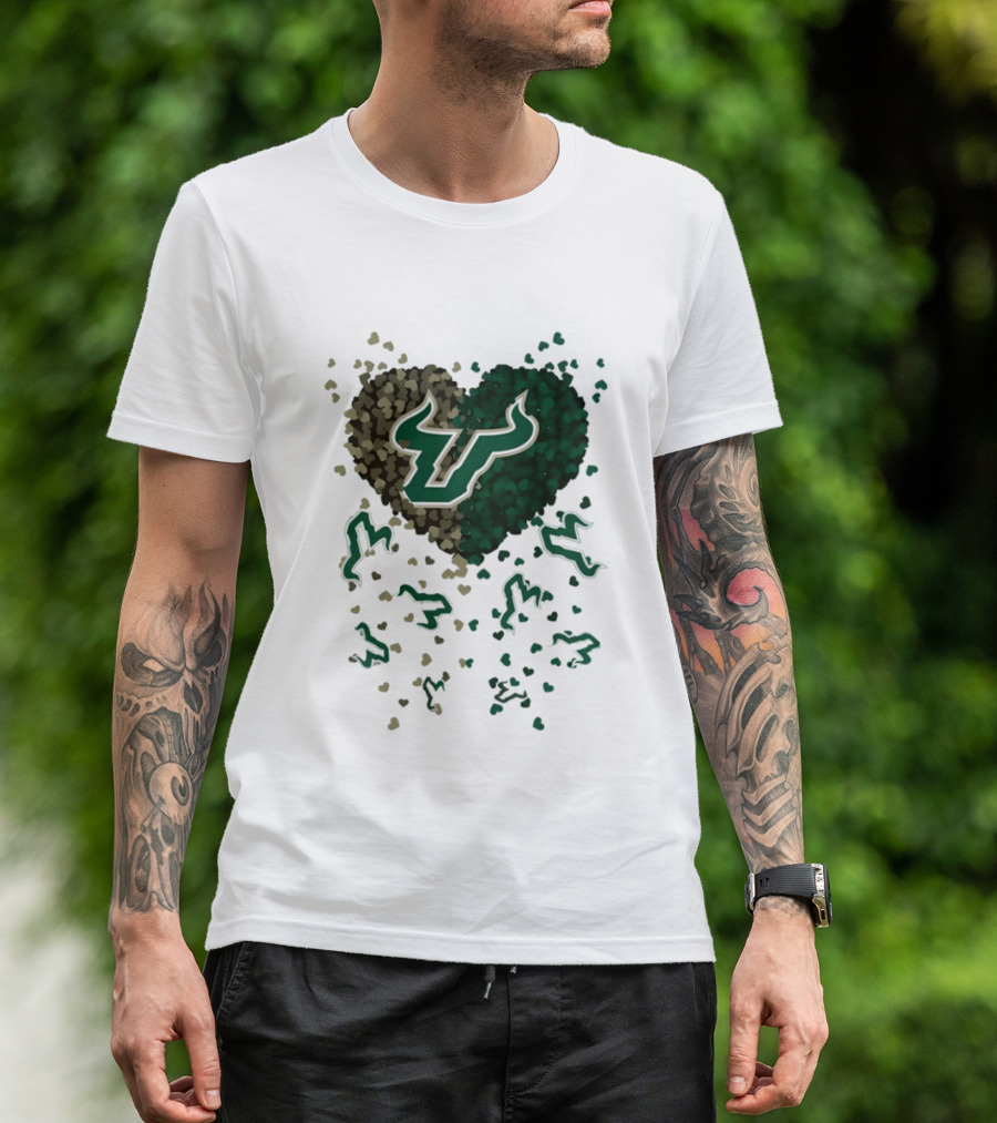 Heart Of South Florida Bulls 2026 Camo Green Bulls Fans T-Shirt