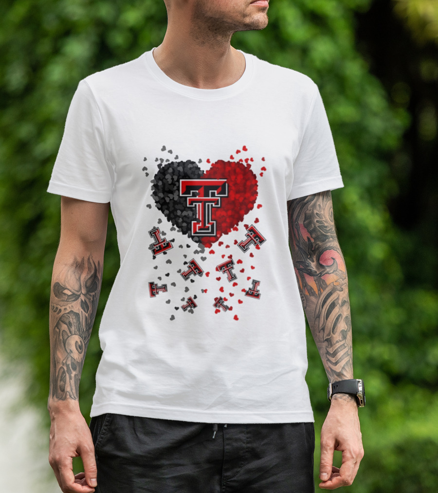 Texas Tech Red Raiders Heart 2026 Football Fan Gear T-Shirt