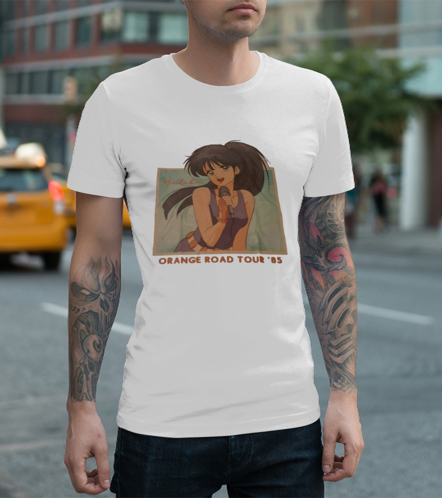 Madoka Ayukawa Orange Road Tour 1985 Anime Character Singing Mic T-Shirt
