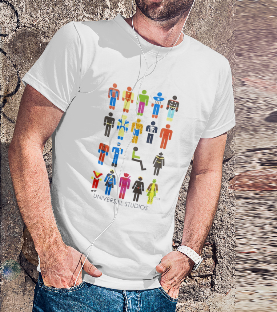 UNIVERSAL STUDIOS Marvel Super Heroes Iconic Characters T-Shirt
