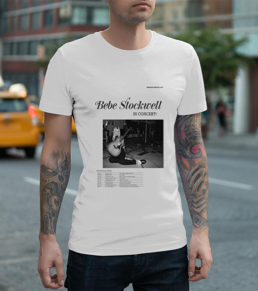 Bebe Stockwell In Concert Tour 2026 Dates Featuring Sam Barber T-Shirt