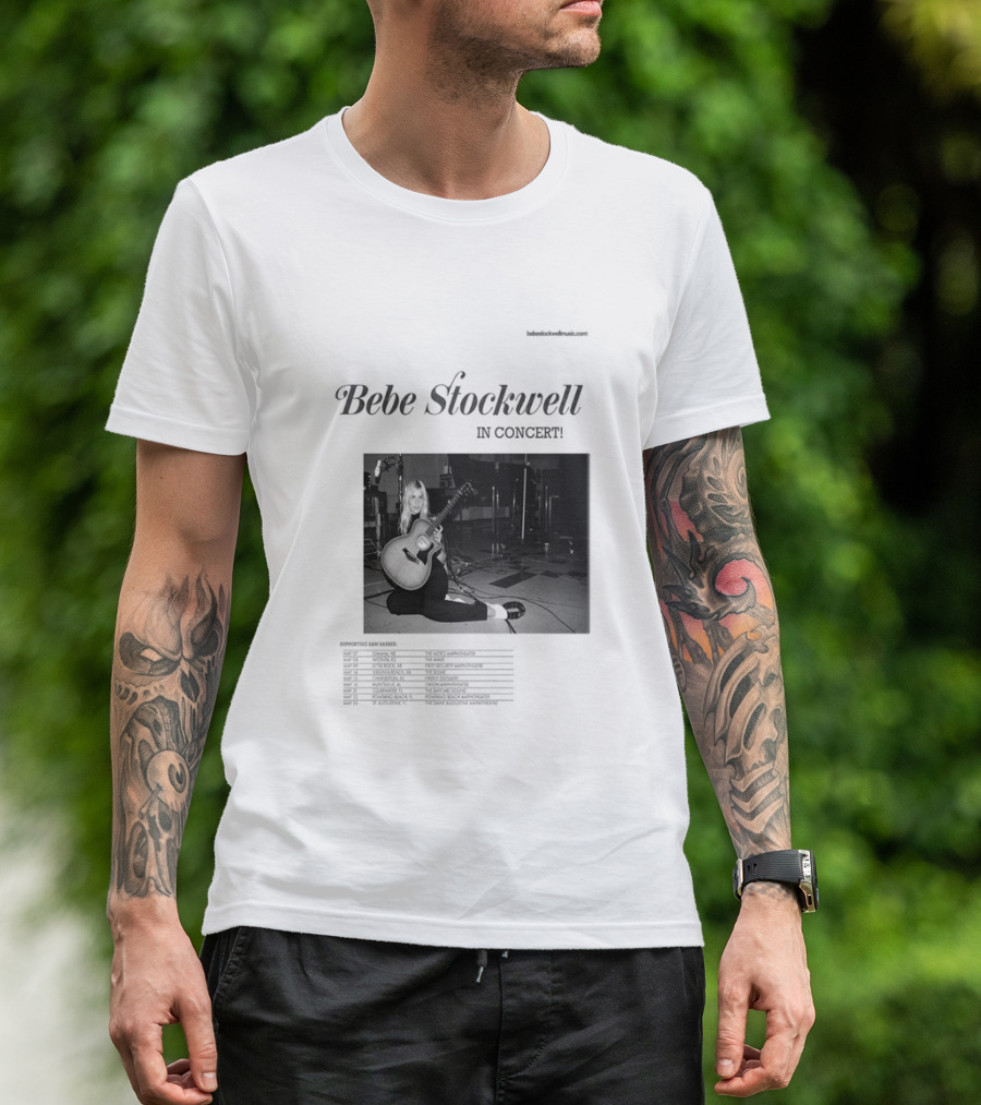 Bebe Stockwell In Concert Tour 2026 Dates Featuring Sam Barber T-Shirt