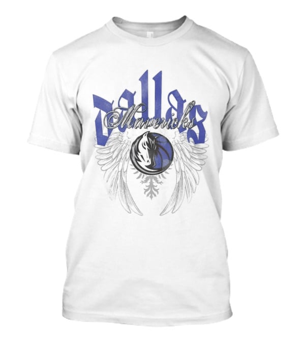 Dallas Mavericks Mitchell & Ness Old English Blue Wings T-Shirt