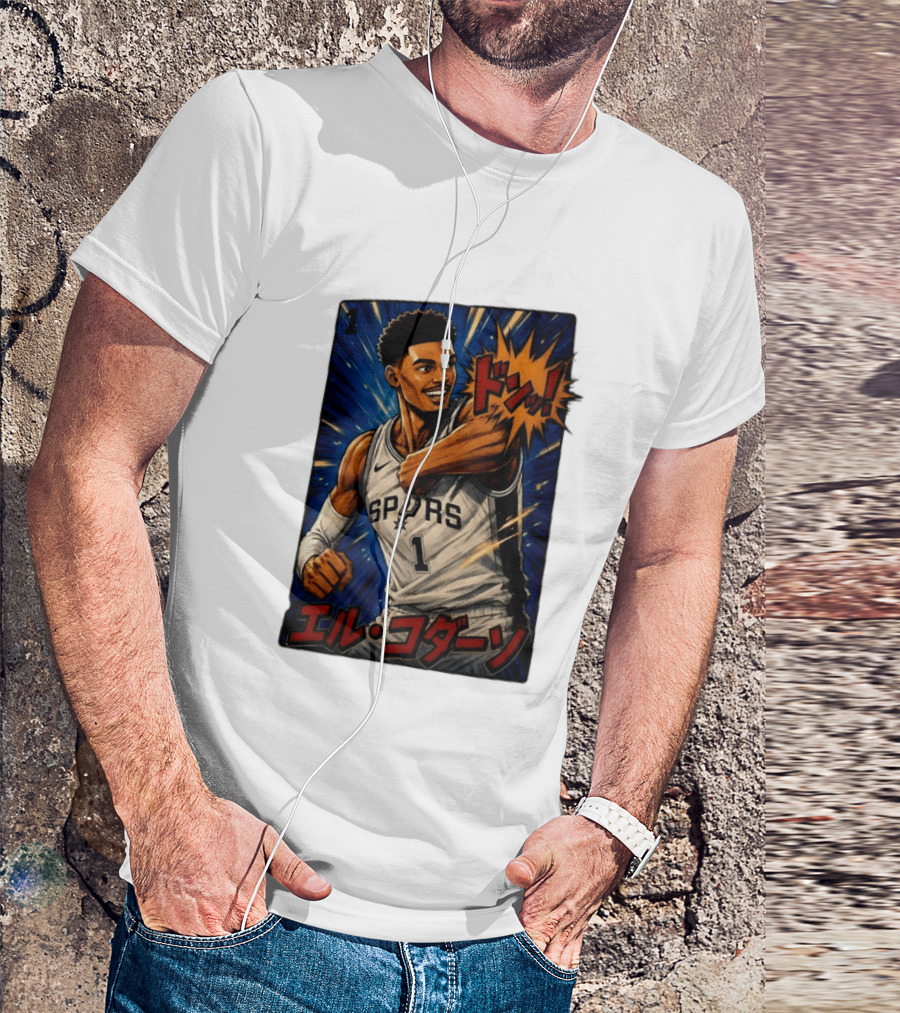 El Codazo Victor Wembanyama San Antonio Spurs Basketball Manga Style Japanese T-Shirt
