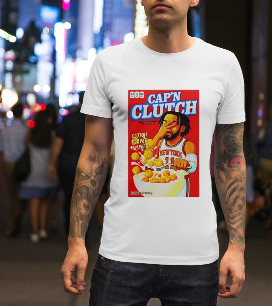 Cap'n Clutch New York Knicks Clutch Player Of The Year Cereal Box T-Shirt