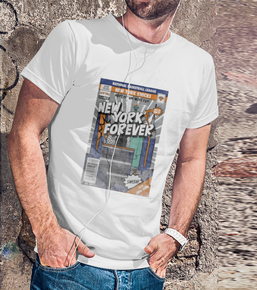 New York Knicks National Basketball League New York Forever Comic Book Style Swish NYC Basketball Fun T-Shirt