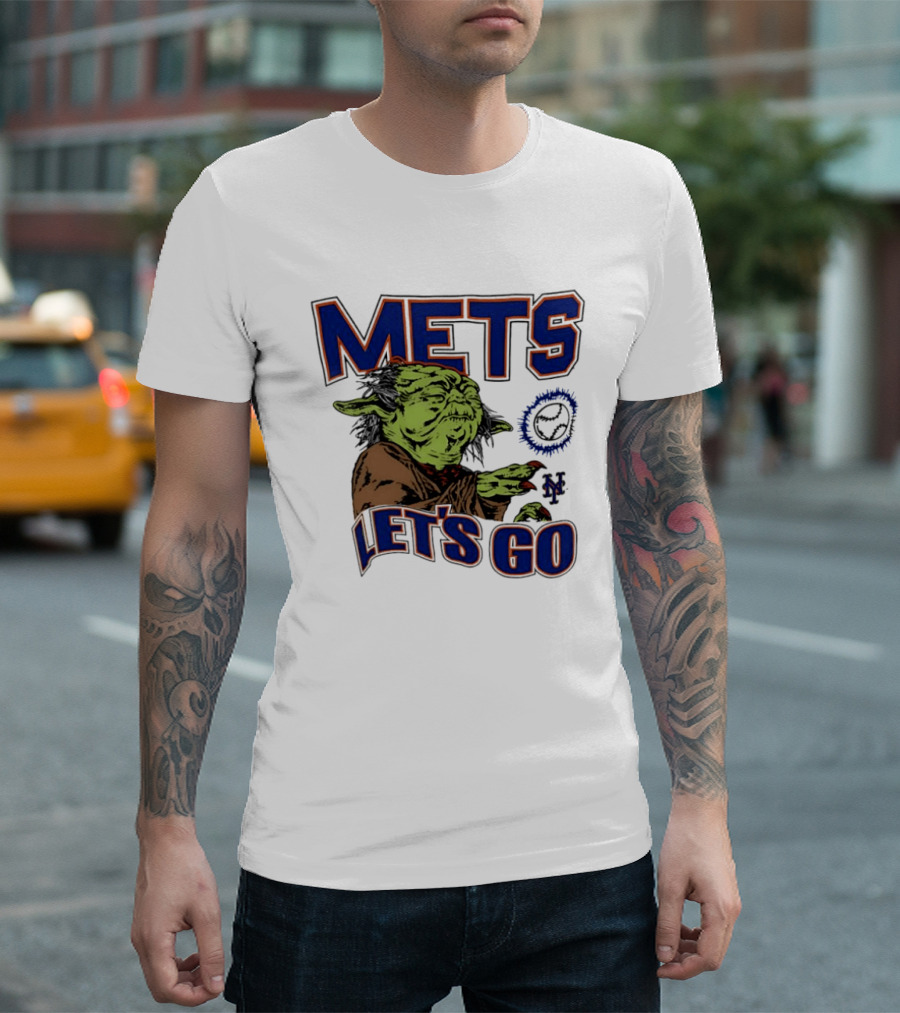 New York Mets Yoda Collaboration Let's Go Star Wars MLB T-Shirt