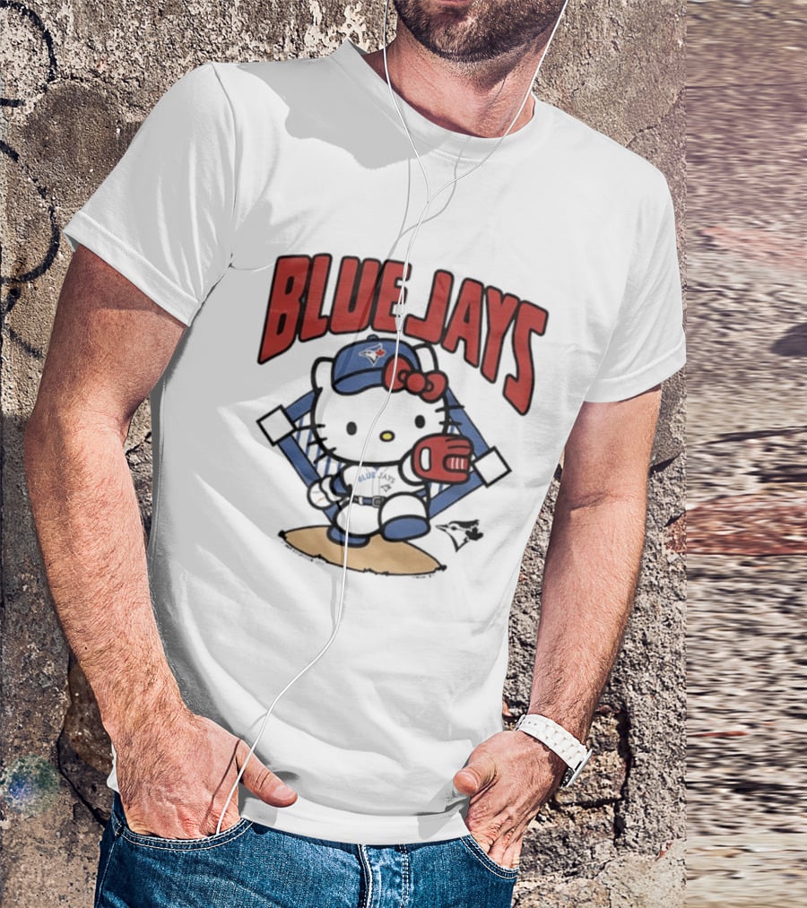 Toronto Blue Jays Hello Kitty Baseball Collaboration MLB T-Shirt