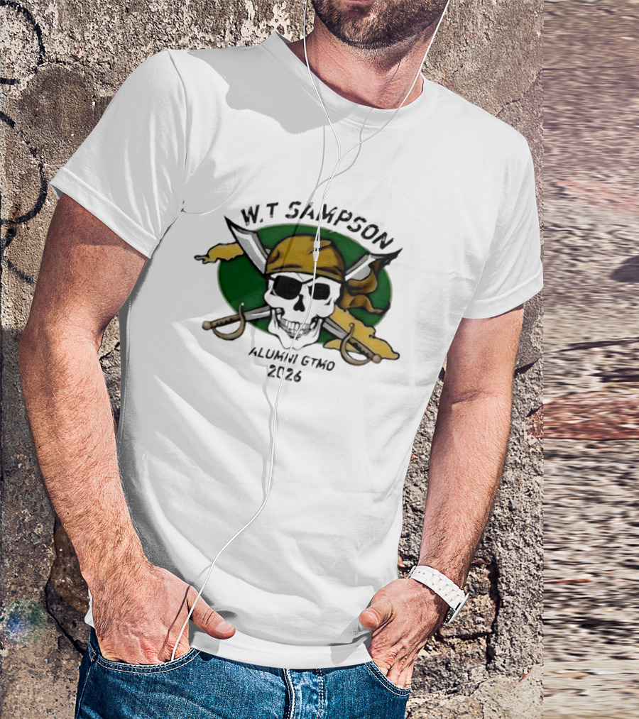 W Sampson Alumni GTMO 2026 Skull Swords Bandana T-Shirt