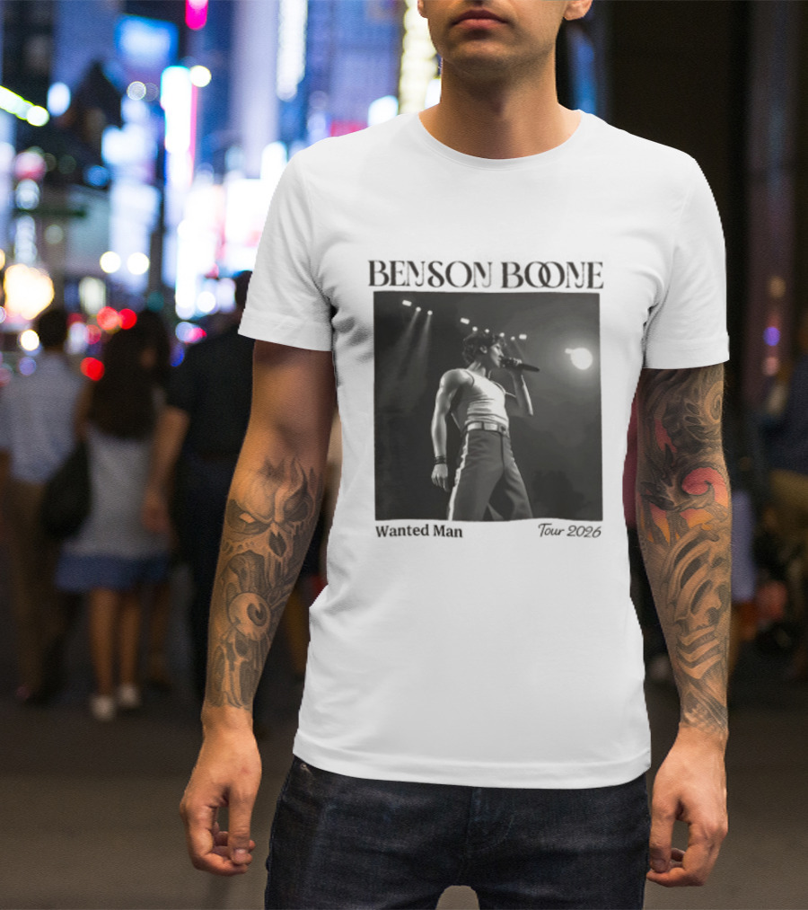 Benson Boone Wanted Man Concert 2026 Tour Performance T-Shirt