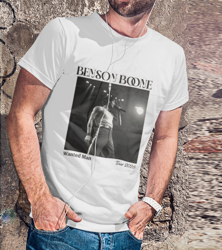 Benson Boone Wanted Man Concert 2026 Tour Performance T-Shirt