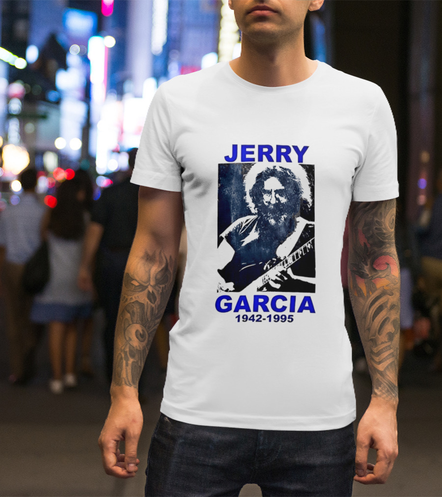 Jerry Garcia 1942 1995 Image With Guitar T-Shirt