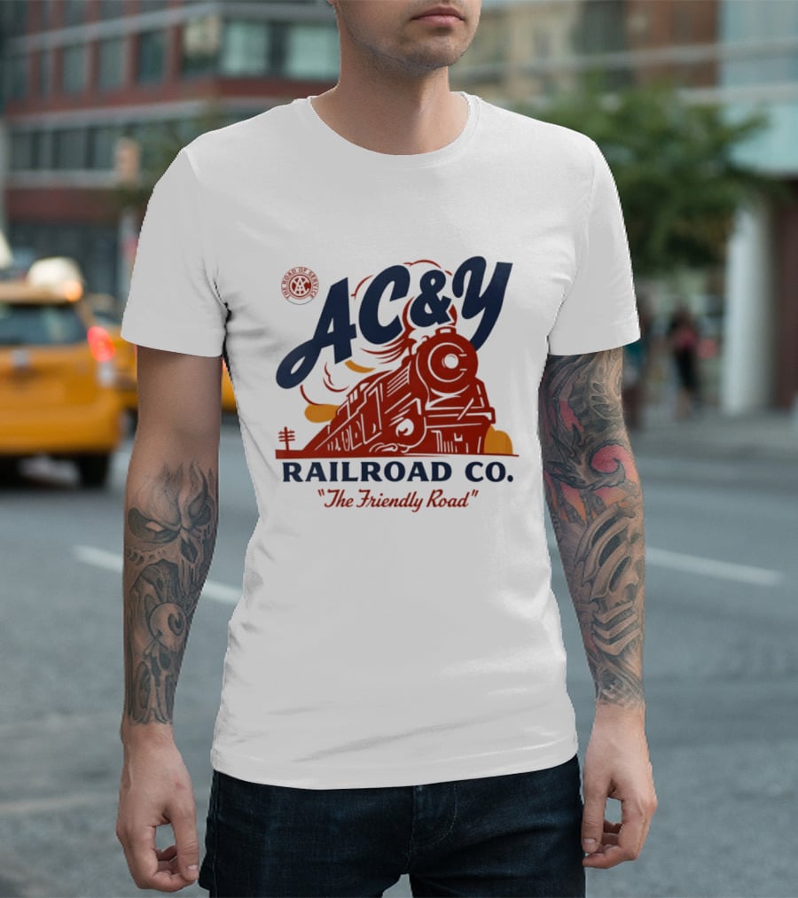 AC&Y Railroad Co. The Friendly Road Vintage Locomotive T-Shirt