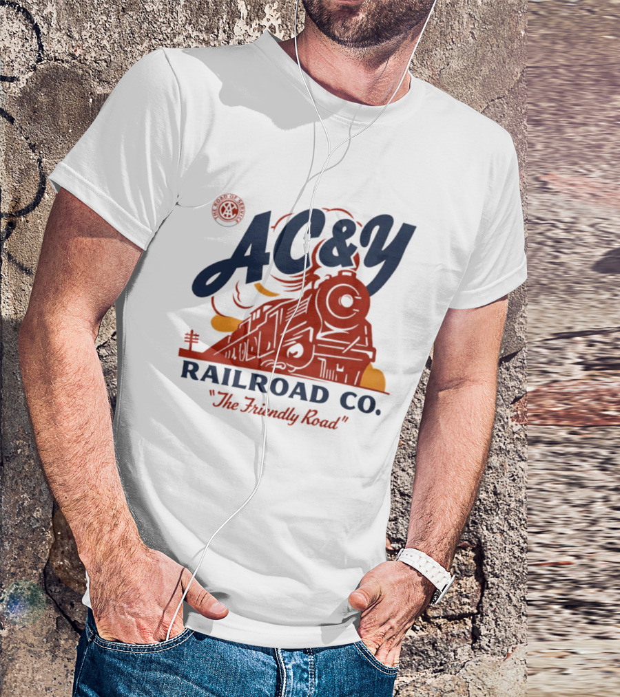AC&Y Railroad Co. The Friendly Road Vintage Locomotive T-Shirt