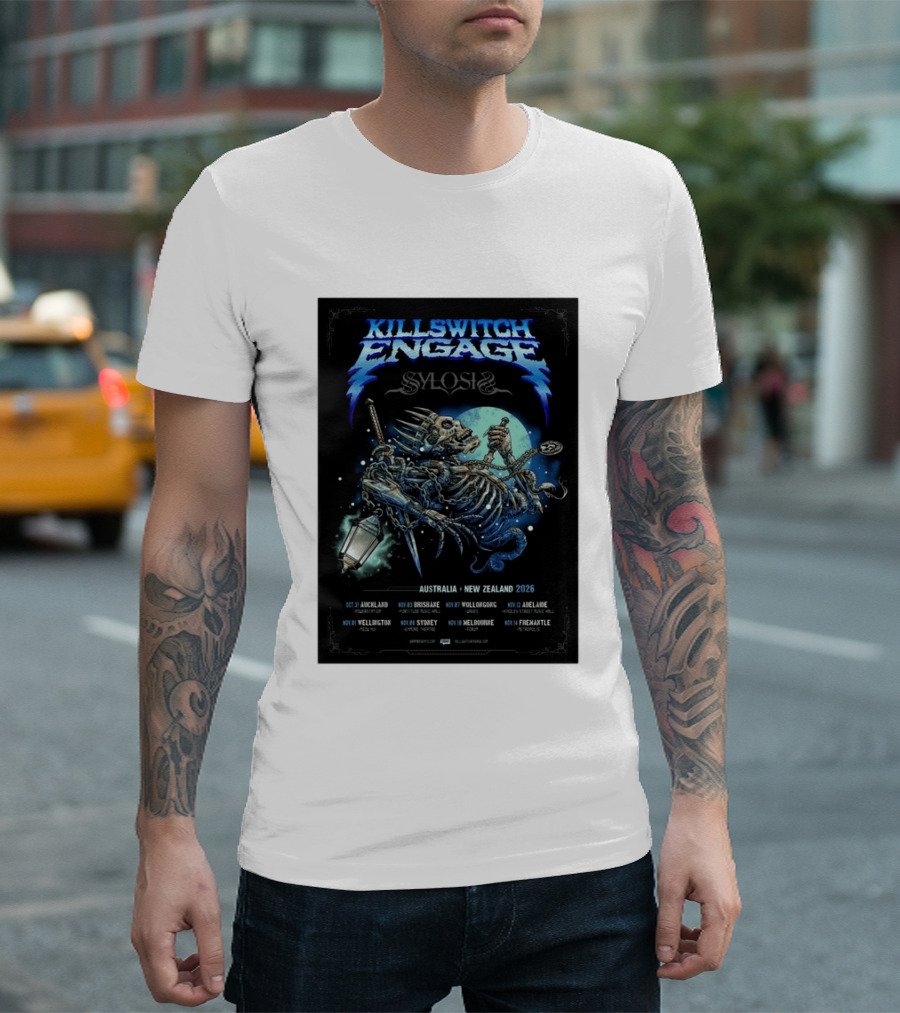Killswitch Engage Sylosis Australia New Zealand Tour 2026 Concert Dates T-Shirt